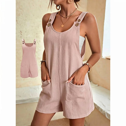 ⌛Limited-Time Offer-Women's Relaxed-Fit Casual Short Overalls