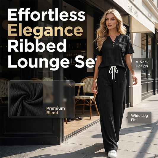 ⌛Limited-Time Offer-Women's Ribbed Knit Top & Pants 2-Piece Set