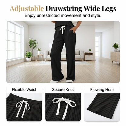 ⌛Limited-Time Offer-Women's Ribbed Knit Top & Pants 2-Piece Set