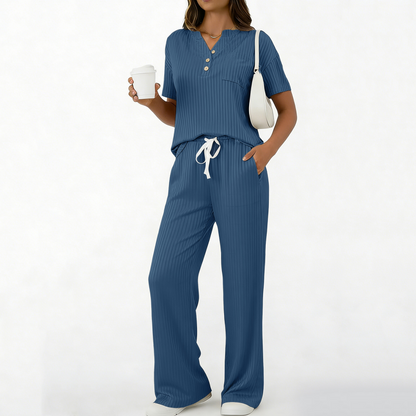 ⌛Limited-Time Offer-Women's Ribbed Knit Top & Pants 2-Piece Set