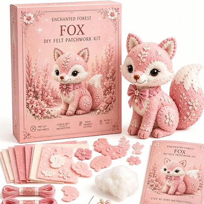 🎀50% OFF🎁Pink Enchanted Forest DIY Felt Patchwork Kit