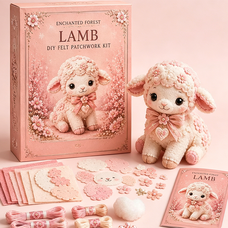 🎀50% OFF🎁Pink Enchanted Forest DIY Felt Patchwork Kit