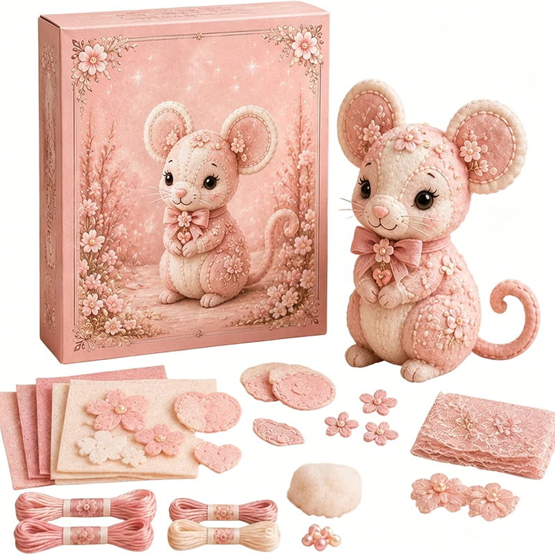 🎀50% OFF🎁Pink Enchanted Forest DIY Felt Patchwork Kit