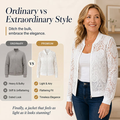 ⌛Limited-Time Offer-Women's Elegant Floral Lace Bomber Jacket