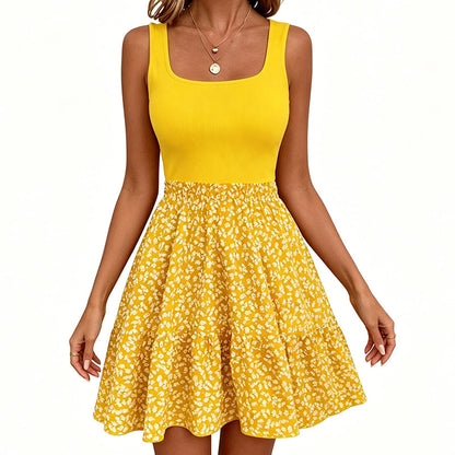 ⌛Limited-Time Offer-Women's Summer Square Neck Floral Dress