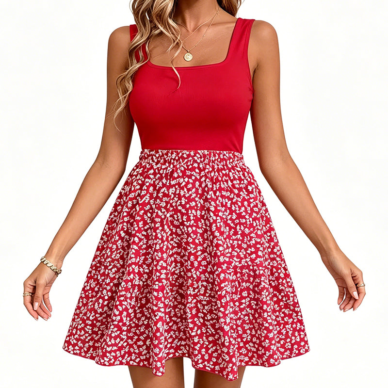 ⌛Limited-Time Offer-Women's Summer Square Neck Floral Dress