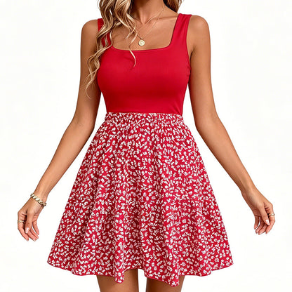 ⌛Limited-Time Offer-Women's Summer Square Neck Floral Dress
