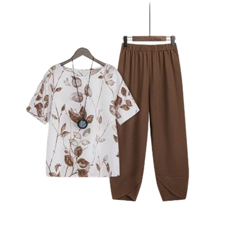 🔥Last-Day Sale-Effortless Printed Tee Set