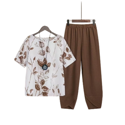 🔥Last-Day Sale-Effortless Printed Tee Set