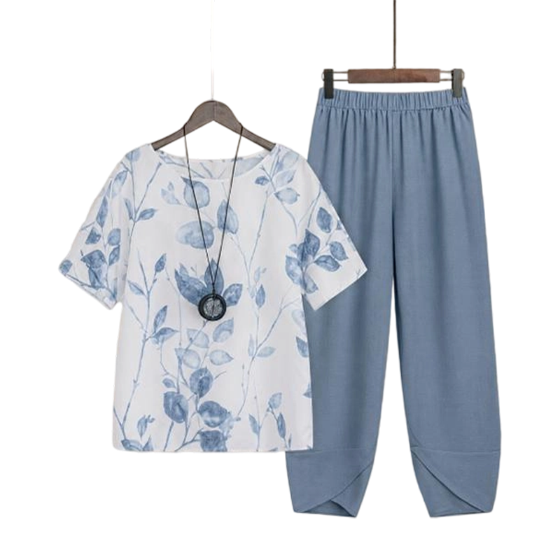 🔥Last-Day Sale-Effortless Printed Tee Set