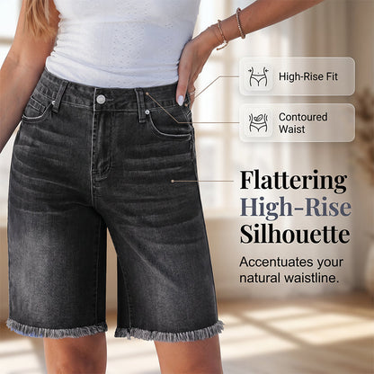 🔥Last-Day Sale-Women’s Casual High Waisted Fringed Denim Shorts