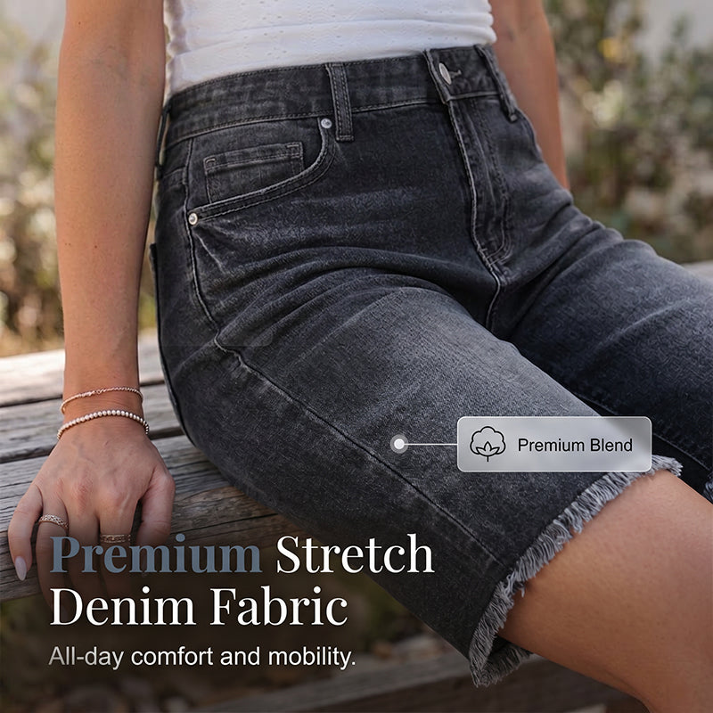 🔥Last-Day Sale-Women’s Casual High Waisted Fringed Denim Shorts