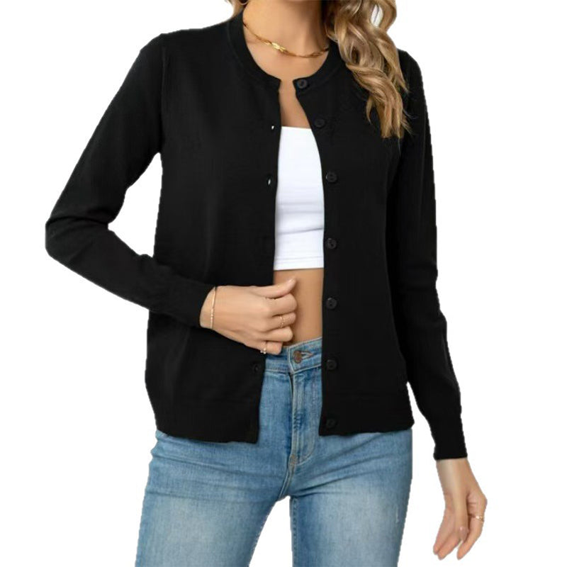 🎉 LIMITED TIME 50% OFF! 🧥 Women's Classic Crew Neck Cardigan – 50K+ Sold! Slim-Fit Design & Full Button Front 💝