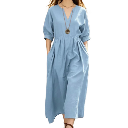 ⌛Limited-Time Offer-Women's Casual V-Neck Maxi Dress with Pockets