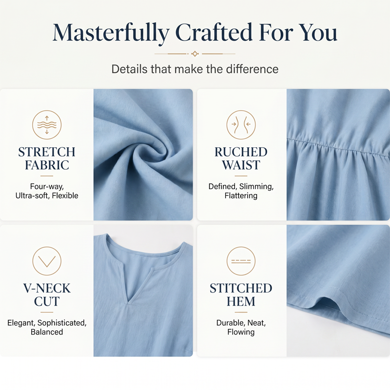 ⌛Limited-Time Offer-Women's Casual V-Neck Maxi Dress with Pockets