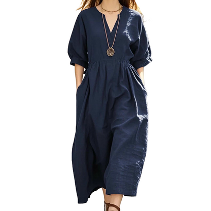 ⌛Limited-Time Offer-Women's Casual V-Neck Maxi Dress with Pockets