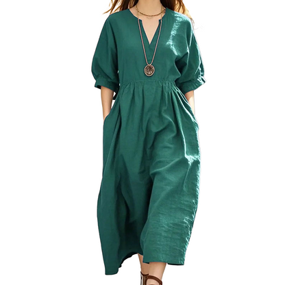 ⌛Limited-Time Offer-Women's Casual V-Neck Maxi Dress with Pockets