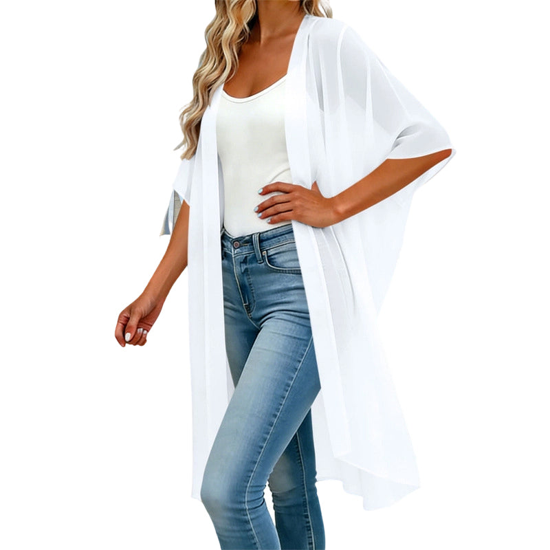 ⌛Limited-Time Offer-Women's Loose Solid Color Cover-Up Dress with Square Neck and Bow-Knot