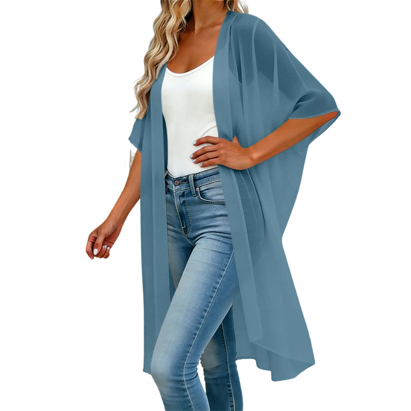 ⌛Limited-Time Offer-Women's Loose Solid Color Cover-Up Dress with Square Neck and Bow-Knot