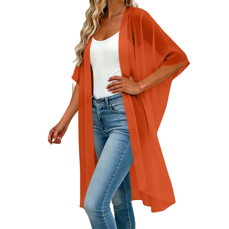 ⌛Limited-Time Offer-Women's Loose Solid Color Cover-Up Dress with Square Neck and Bow-Knot