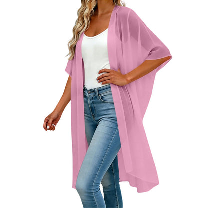 ⌛Limited-Time Offer-Women's Loose Solid Color Cover-Up Dress with Square Neck and Bow-Knot