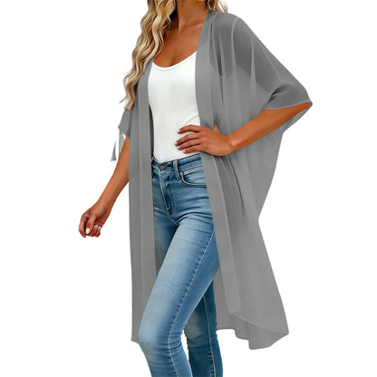 ⌛Limited-Time Offer-Women's Loose Solid Color Cover-Up Dress with Square Neck and Bow-Knot
