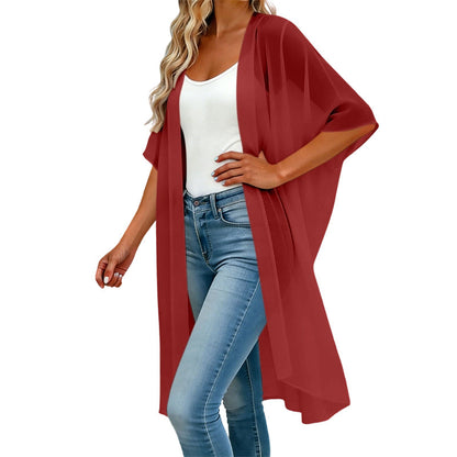 ⌛Limited-Time Offer-Women's Loose Solid Color Cover-Up Dress with Square Neck and Bow-Knot