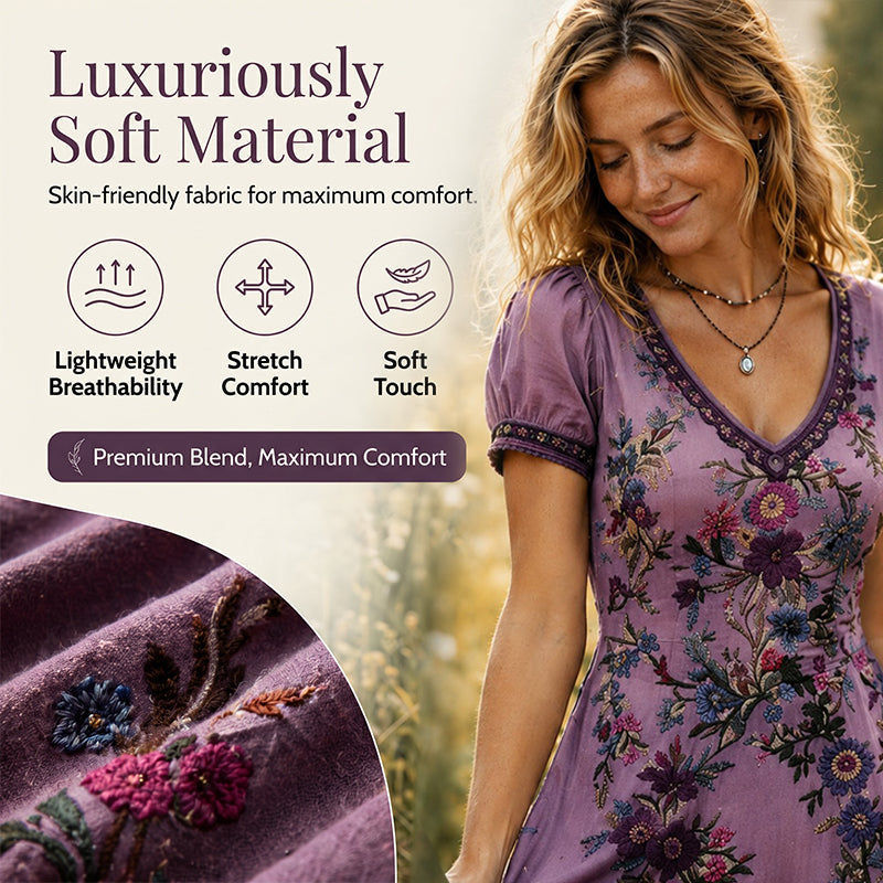 🔥New Arrivals & Special Offers-Women's Vintage V-Neck Floral Maxi Dress
