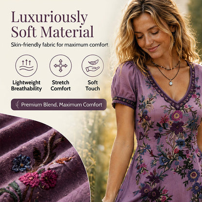 🔥New Arrivals & Special Offers-Women's Vintage V-Neck Floral Maxi Dress