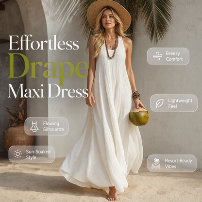 Women Off-Shoulder Draped Maxi Dress Elegant