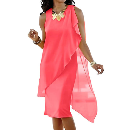 ⌛Limited-Time Offer-Women's Sleeveless Round Neck Irregular Hem Dress