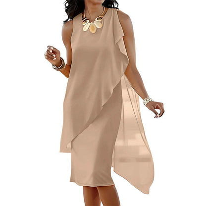 ⌛Limited-Time Offer-Women's Sleeveless Round Neck Irregular Hem Dress