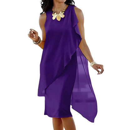 ⌛Limited-Time Offer-Women's Sleeveless Round Neck Irregular Hem Dress