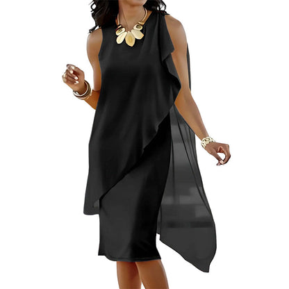 ⌛Limited-Time Offer-Women's Sleeveless Round Neck Irregular Hem Dress