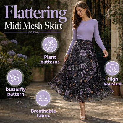 ⌛Limited-Time Offer-Women's High-Waisted Mesh A-Line Skirt