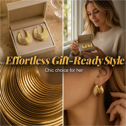 🔥New Arrivals & Best Sellers-Women's Fashion Textured Hoop Earrings