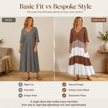 ⌛Limited-Time Offer-Women's Summer V-Neck Button-Up Maxi Dress