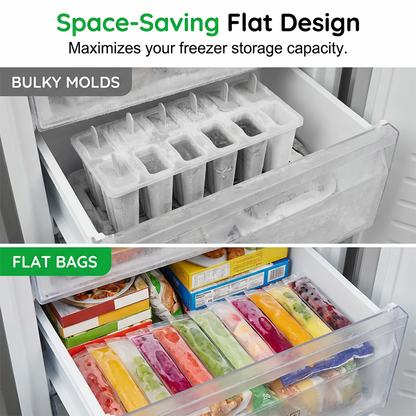 ⌛Limited-Time Offer-DIY Zip-Seal Ice Pop Bags for Healthy Homemade Treats