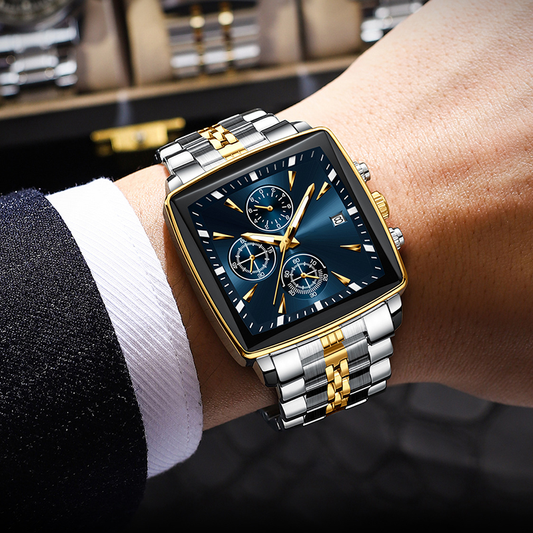 🎁2026 New Arrivals 52% OFF💥Men's Classic Square Dial Quartz Watch – Timeless & elegant – Durable band, perfect for daily or formal wear – reliable and stylish 🖤💼✨