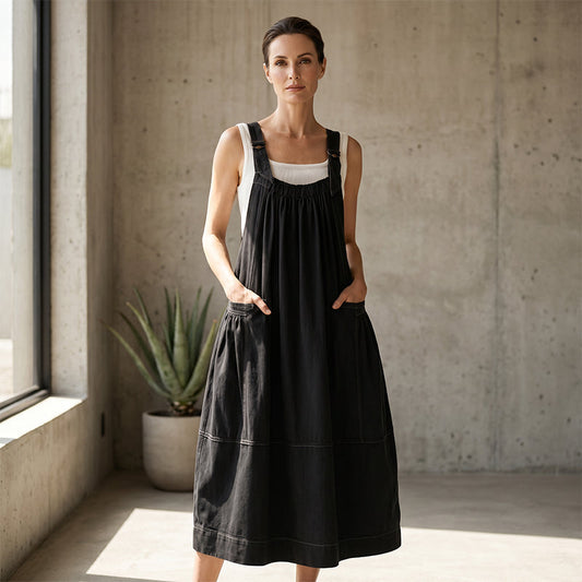 ⌛Limited-Time Offer-Women's Casual Overall Maxi Dress with Pockets