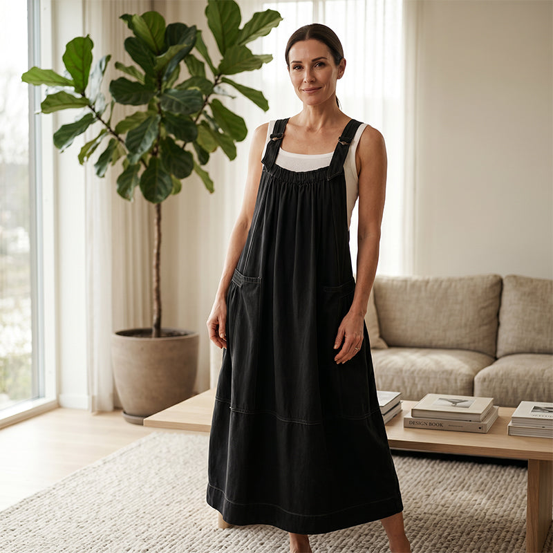 ⌛Limited-Time Offer-Women's Casual Overall Maxi Dress with Pockets