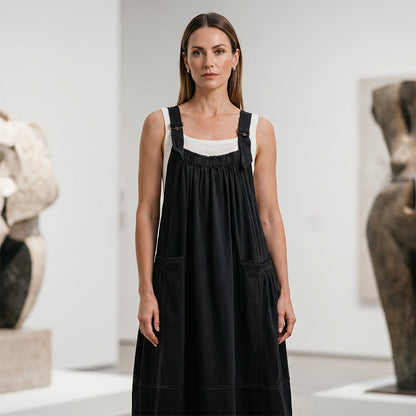 ⌛Limited-Time Offer-Women's Casual Overall Maxi Dress with Pockets