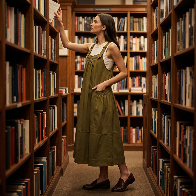 ⌛Limited-Time Offer-Women's Casual Overall Maxi Dress with Pockets