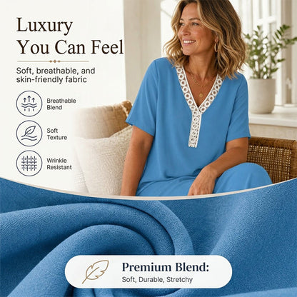 ⌛Limited-Time Offer-Women's Elegant Lace Splicing V-Neck Dress