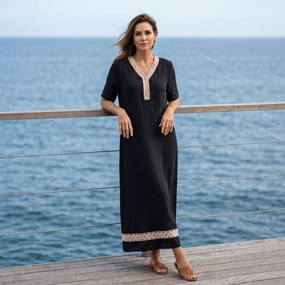 ⌛Limited-Time Offer-Women's Elegant Lace Splicing V-Neck Dress