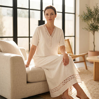 ⌛Limited-Time Offer-Women's Elegant Lace Splicing V-Neck Dress