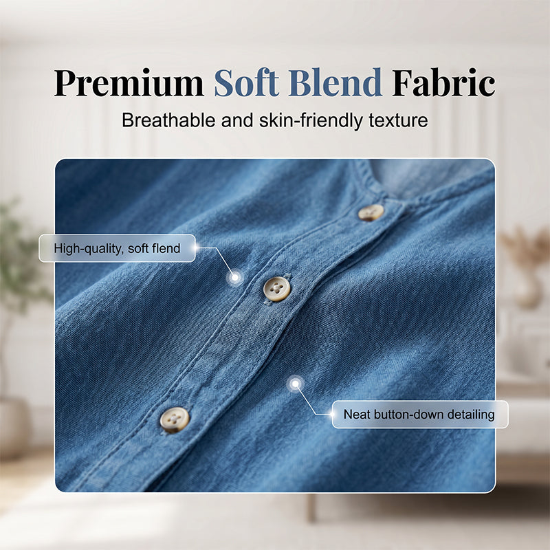⌛Limited-Time Offer-Women's V-Neck Single-Breasted Short-Sleeved Dress