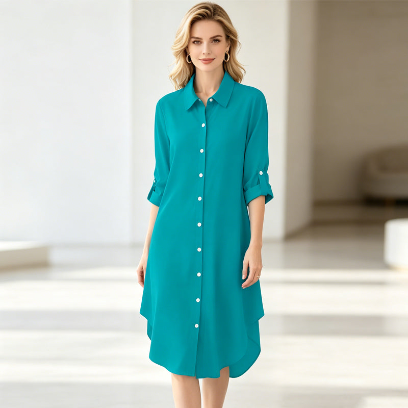 🎉 50% OFF! 👚 Viral Asymmetric Button-Up – Fluid Ease, Layering Perfection ✨