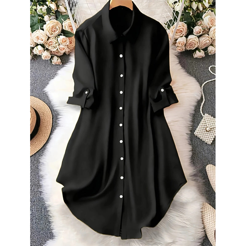 🎉 50% OFF! 👚 Viral Asymmetric Button-Up – Fluid Ease, Layering Perfection ✨