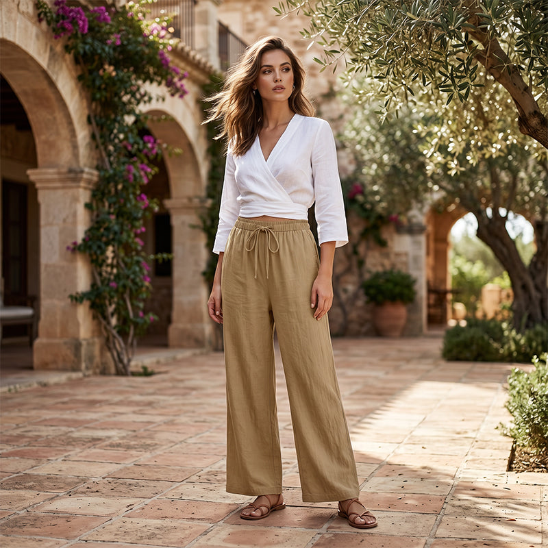 🔥New Arrivals & Special Offers-Women's Casual Wide-Leg Drawstring Pants